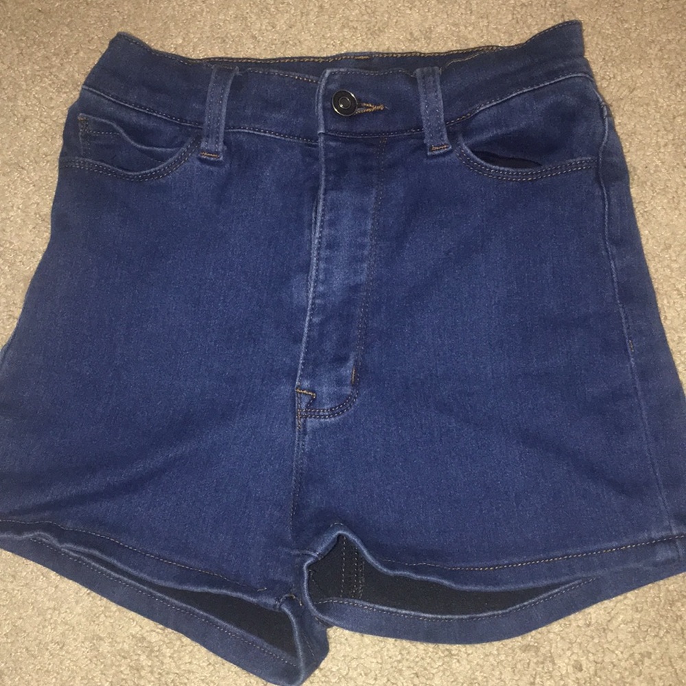 High waisted jean shorts